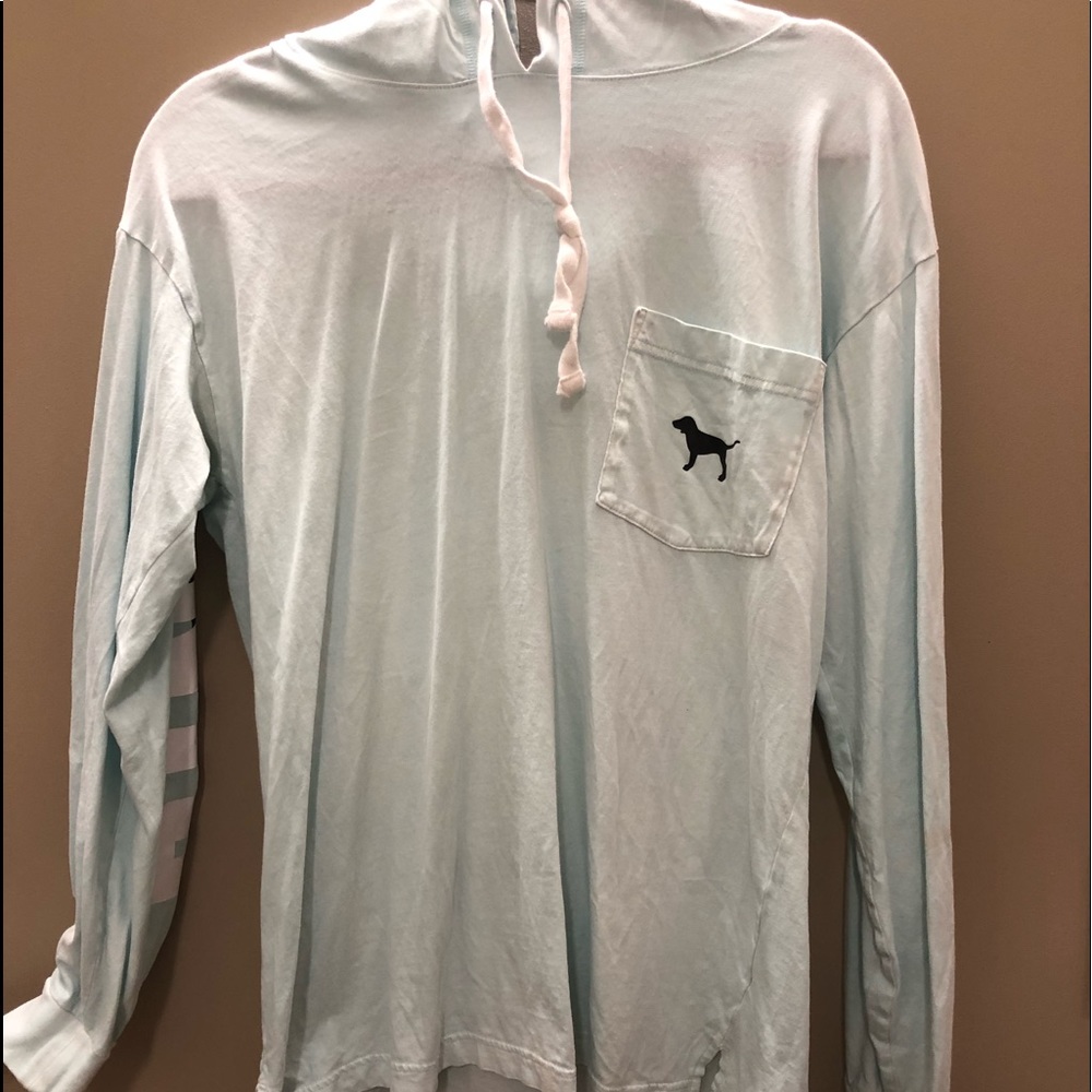 PINK long sleeve with hood. good condition!